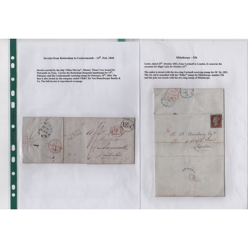 541 - Lancashire / Westmoreland / Cumberland. 1803-71 Entire letters including 1803 and 1839 letters to or... 