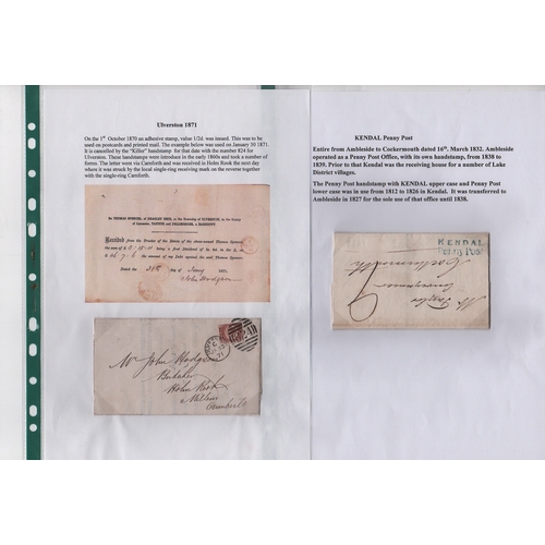 541 - Lancashire / Westmoreland / Cumberland. 1803-71 Entire letters including 1803 and 1839 letters to or... 