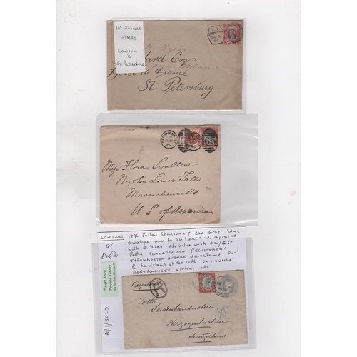 411 - 1887-1902 Covers and cards bearing 1887 Jubilee issue stamps, various frankings, destinations and st... 