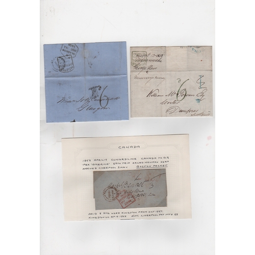 590 - Canada. 1854-56 Entire letters sent by packet from Liverpool to Canada (6, including '7d', '10' and ... 