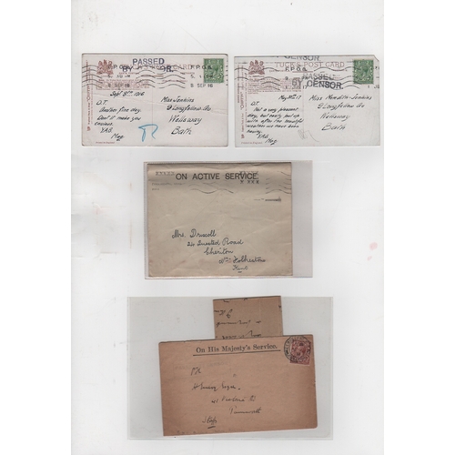 653 - 1914-18 Covers and cards, mainly from British forces including 1918 cover (letter enclosed) from the... 