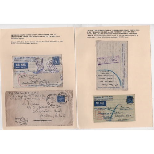 655 - 1941-45 Covers to British Forces or P.O.Ws, all returned, including 1942 (Nov 29) cover to H.M.S 