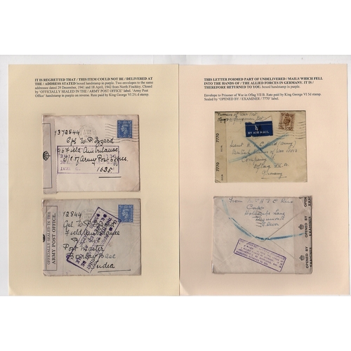 655 - 1941-45 Covers to British Forces or P.O.Ws, all returned, including 1942 (Nov 29) cover to H.M.S 