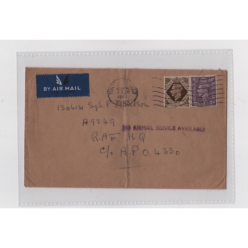 657 - Service Suspended. 1941 Covers to China (2, one from F.P.O 381) or Manchuria handstamped 