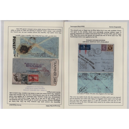 657 - Service Suspended. 1941 Covers to China (2, one from F.P.O 381) or Manchuria handstamped 