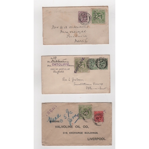 725 - Midland Railway. 1899-1909 Covers bearing 2d letter stamps, comprising 1899 commercial cover with 1d... 