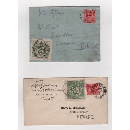 743 - c.1906 Covers with KEVII 1d and a 2d railway letter stamp, comprising commercial cover to Drumoak wi... 