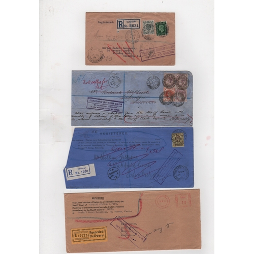 765 - Scotland - Court Citations. 1891-1979 Covers sent by registered mail (15) or Recorded Delivery (4) a... 