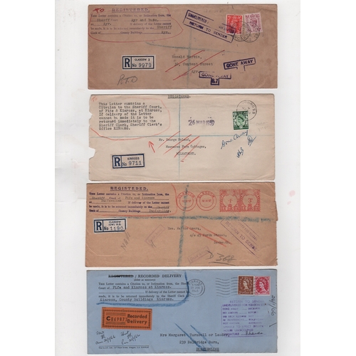 765 - Scotland - Court Citations. 1891-1979 Covers sent by registered mail (15) or Recorded Delivery (4) a... 