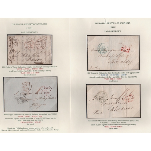 812 - Leith. 1800-51 Entire letters and entires with various Penny Post handstamps (12, seven different Pa... 