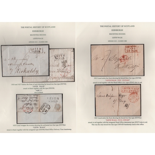 813 - Edinburgh. 1812-46 Entire letters and entires (28), free fronts (2) and a piece, with receiving offi... 