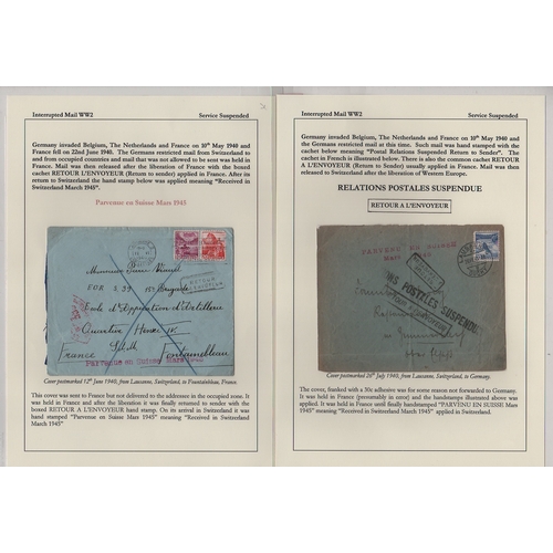 881 - Switzerland / France - Detained Mail. 1940 (June/July) Covers from Switzerland to France (2) or G.B ... 