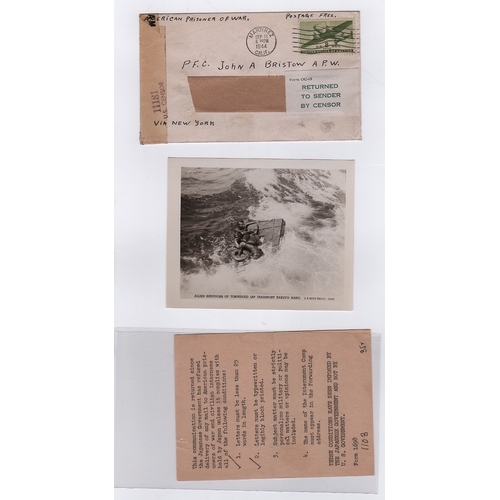 884 - P.O.W Mail - Philippines. 1942-44 Covers from USA to American P.O.Ws in the Philippines, all returne... 