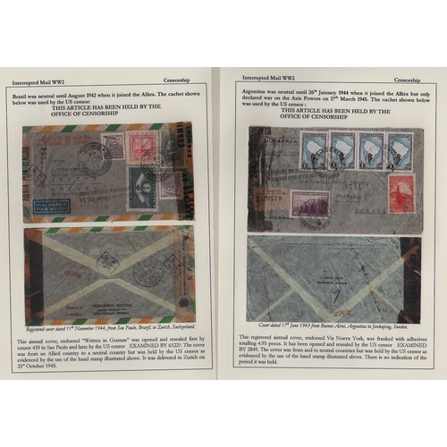 888 - U.S Censorship. 1941-45 Covers from the USA returned by the censor with enclosed forms CPCH 127 or O... 