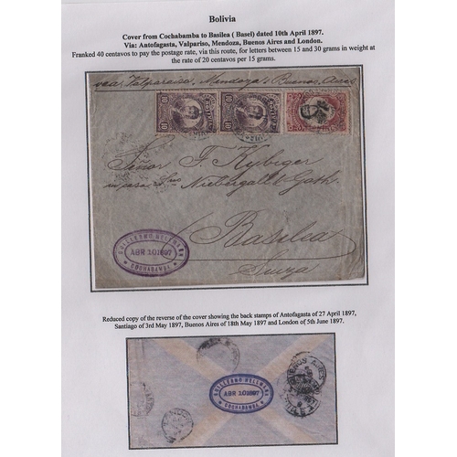 977 - 1897-99 Covers all bearing stamps of the 1897 Presidential Portrait issue, rates comprise 10c intern... 