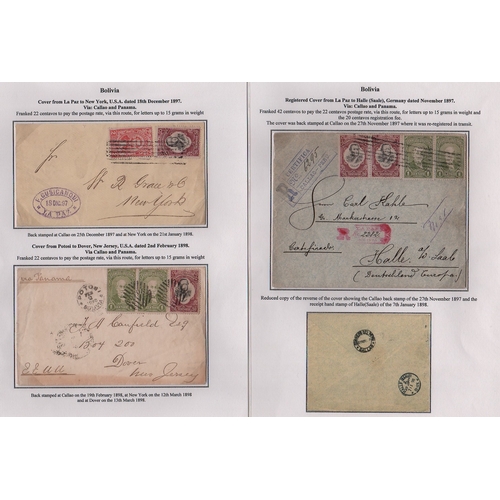 977 - 1897-99 Covers all bearing stamps of the 1897 Presidential Portrait issue, rates comprise 10c intern... 