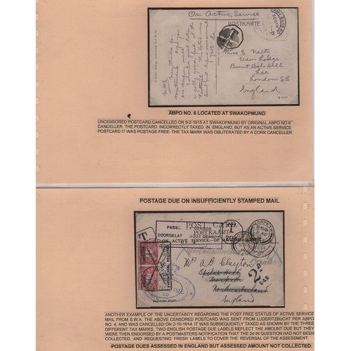 1321 - 1914-15 Stampless O.A.S postcards (3, two printed O.A.S cards) and a lettercard all sent to England,... 