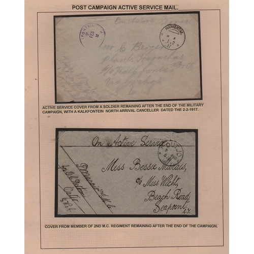 1335 - 1917 Stampless O.A.S covers all posted at civilian offices with converted German datestamps, compris... 