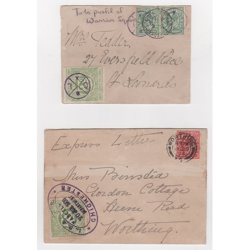 721 - London, Brighton & South Coast Railway. 1903-11 Commercial covers bearing 2d letter stamps, the 1903... 