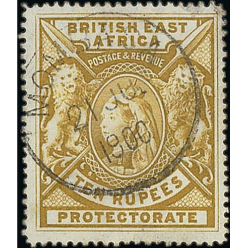 1191 - 1897 1r - 10r Fine used, with an additional 1r, cancels of Lamu (3r) or Mombasa. S.G. 92/97, £2... 