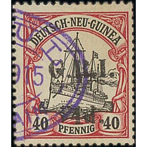 1247 - 1914-15 G.R.I Surcharges on stamps of German New Guinea, the used selection comprising setting I (6m... 