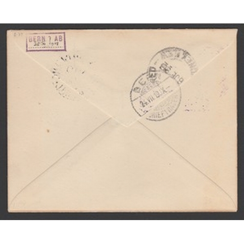 1240 - 1919 Registered cover to Switzerland bearing De La Rue 5/- (S.G. 22) tied by Pleasant Island c.d.s, ... 