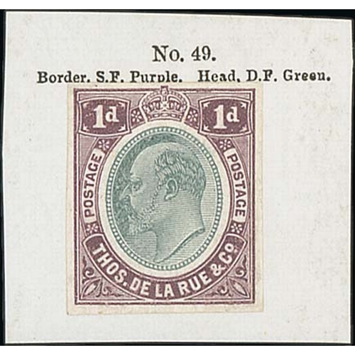 931 - Fifth Colour Scheme, supplementary sheet, Nyasaland type 1d trials on separate pieces each with prin... 