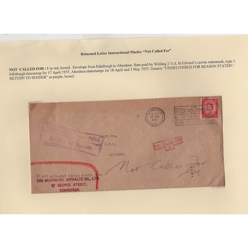 763 - 1912-88 Covers, all undelivered and returned with explanatory handstamps including 