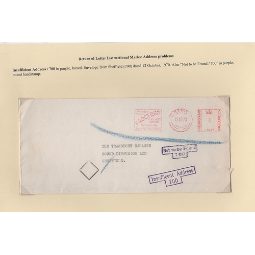 763 - 1912-88 Covers, all undelivered and returned with explanatory handstamps including 