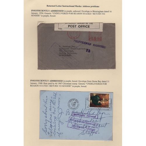 763 - 1912-88 Covers, all undelivered and returned with explanatory handstamps including 