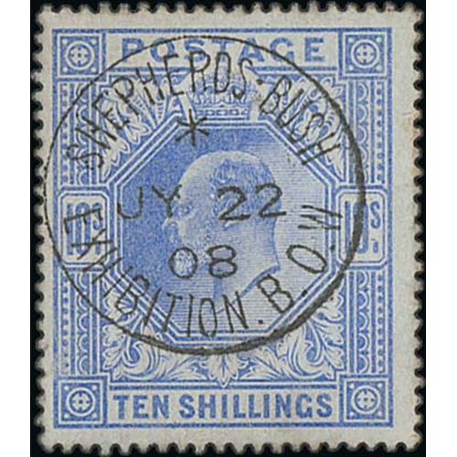 565 - 1908 KEVII 2/6, 5/- and 10/- all with central 