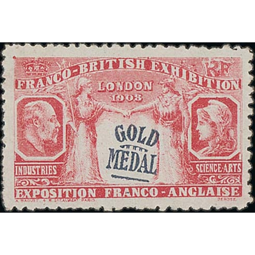 566 - 1908 Franco-British Exhibition, labels by the Paris printer A. Baquet, various differing designs and... 