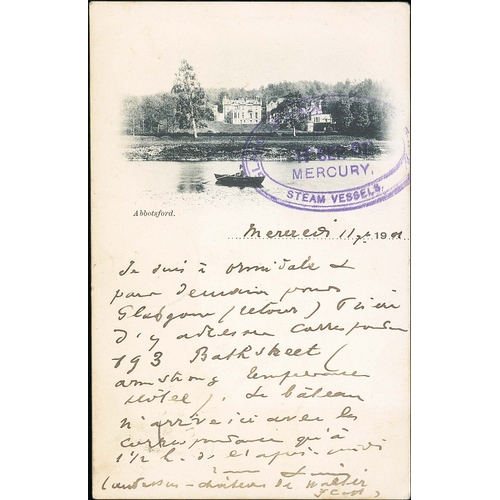 637 - Mercury. 1901 (Sep 11) Picture postcard to Belgium with a 1d lilac cancelled at Greenock, the pictur... 