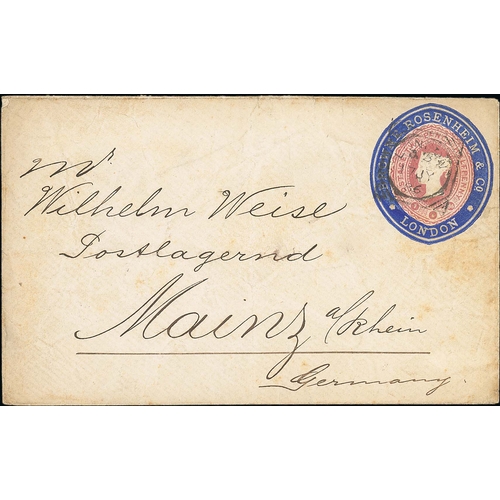 711 - Advertising Rings. 1886 2½d Lake envelope with blue 