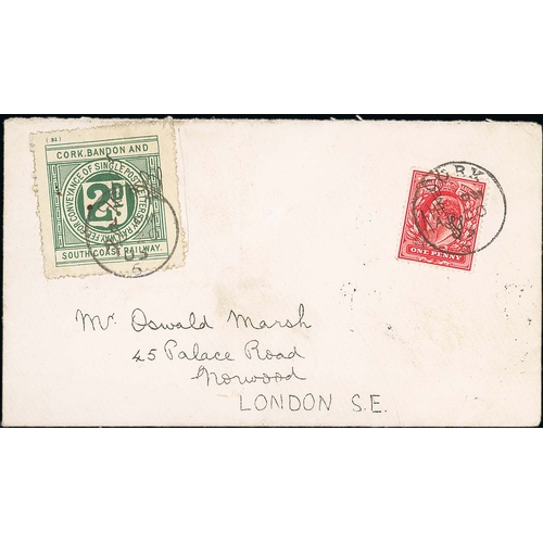 746 - Cork, Bandon and South Coast Railway. 1903 Cover to Oswald Marsh in London with a 2d letter stamp an... 