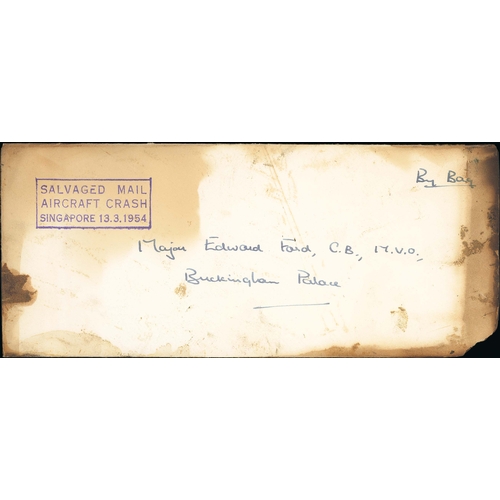 180 - Singapore - Royal Household Mail. 1954 Stampless cover with royal arms on the flap, addressed to 