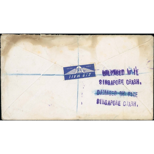 181 - Singapore / New Zealand. 1954 (Mar 11) Registered cover from New Zealand to London franked 2/-, with... 