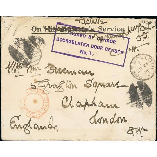 1320 - 1914-15 Forces mail posted in South Africa by troops involved in the S.W.A campaign, comprising 1914... 