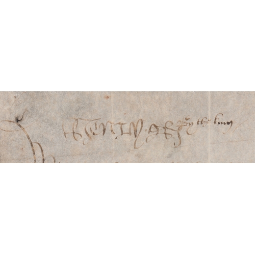 1585 - ROYALTY KING HENRY VIII 8th KING OF ENGLAND SIGNED DOCUMENT WINDSOR CASTLE SIR ANDREW WINDSOR 1513
H... 