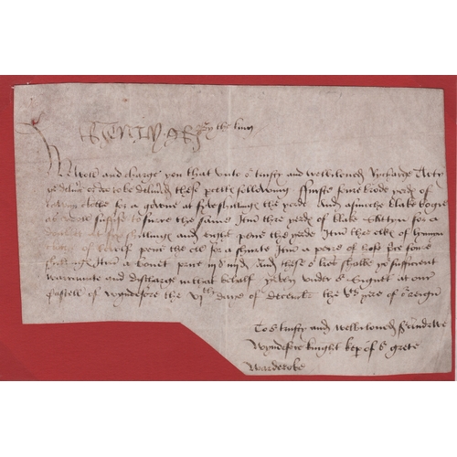 1585 - ROYALTY KING HENRY VIII 8th KING OF ENGLAND SIGNED DOCUMENT WINDSOR CASTLE SIR ANDREW WINDSOR 1513
H... 