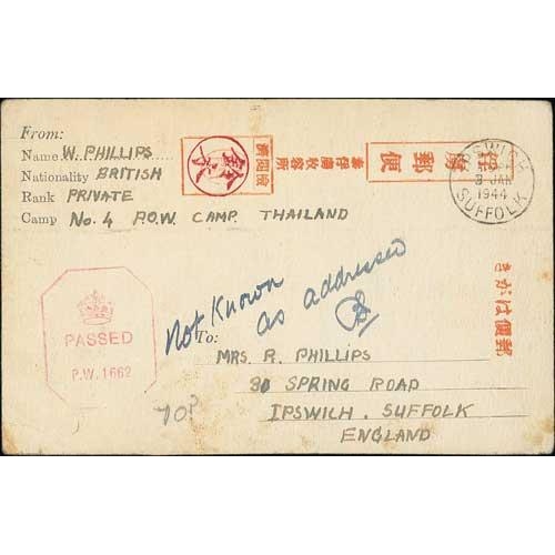 203 - Australia / G.B. 1943 Second/Third type P.O.W cards with preprinted messages, sent to Tasmania by Pt... 