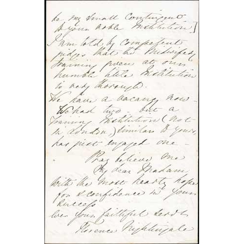 50 - Florence Nightingale. 1867 (Apr 20) Ten page letter to Miss Edwards, on 