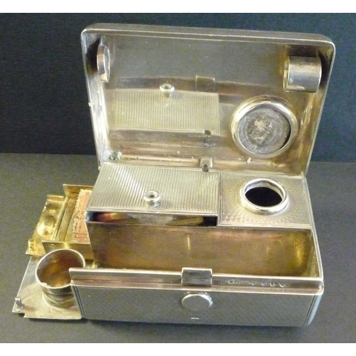 10 - 1872 Hallmarked Silver travelling inkwell (London 1872, maker 