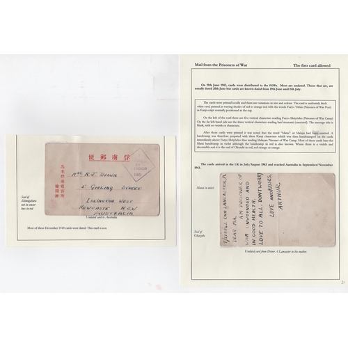 184 - G.B / Australia. c.1942-43 First type P.O.W cards with separate 
