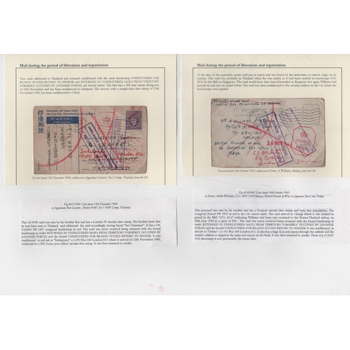 199 - Undelivered Mail. 1943-45 Stampless covers (2) and a card, and 3d P.O.W cards (2) all from G.B, the ... 
