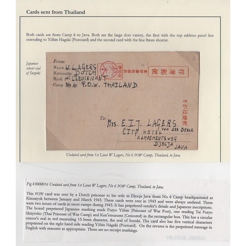 201 - 1943 Second/Third type P.O.W cards with preprinted messages from Dutch P.O.Ws in Camp No. 4 or 6 (2)... 