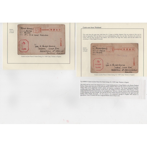 205 - 1943 Second/Third type P.O.W postcards from Pte E. Palmer-Gowing in No. 1 P.O.W Camp to his wife in ... 