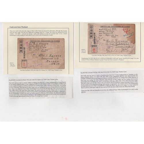209 - 1944 Fifth type P.O.W cards from Dutch prisoners in No. 1 or No. 3 P.O.W camps, both addressed to th... 