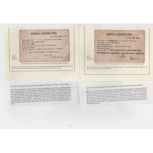 211 - 1943-44 Fifth type P.O.W postcards from British P.O.Ws in Camps 2 (2), 3 or 4, Japanese and British ... 