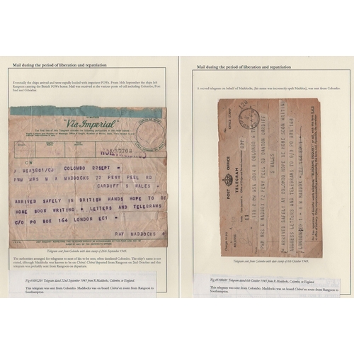 212 - 1944-45 Covers and cards from or to Pte R.W Maddocks, comprising fourth type P.O.W card from No. 4 P... 